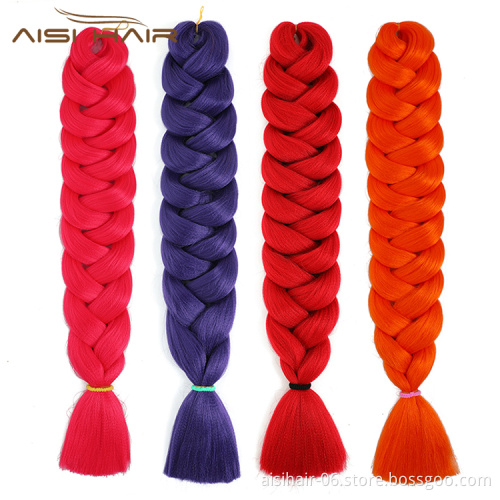 Aisi Hair Top Quality 82 Inch 165g Braid Hair Low Temperature Flame Retardant Fiber Braiding Hair Extension For Black Women